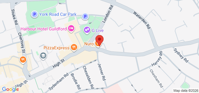 Map showing Perfect Pizza - Guildford in Guildford